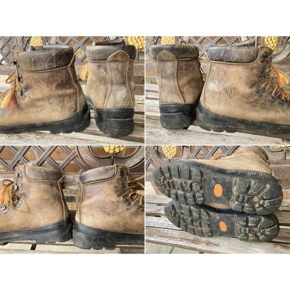 Size fits 10 Vintage Hiking Mountaineering Leather Boots - Picture 4 of 5